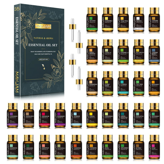 MAYJAM 35 Bottles Essential Oils Set for Humidifier Lavender Eucalyptus