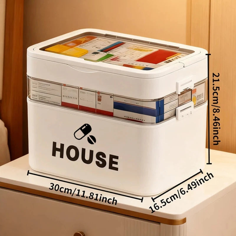 Transparent Multi Layer First Aid Storage Box With Detachable Compartments