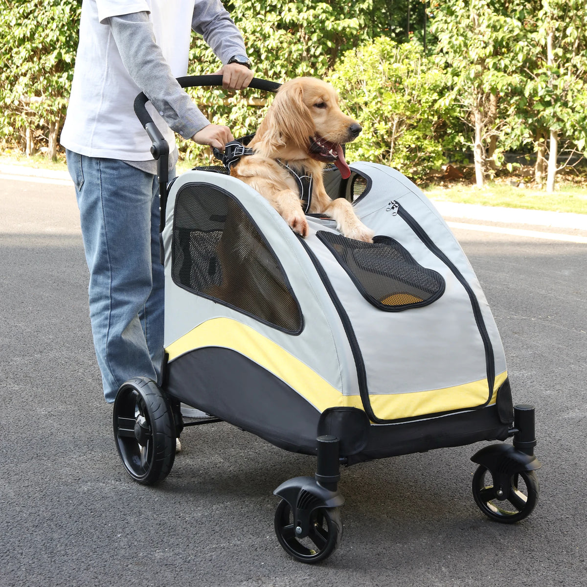 Breathable Foldable Four Wheel Dog Stroller For Travel