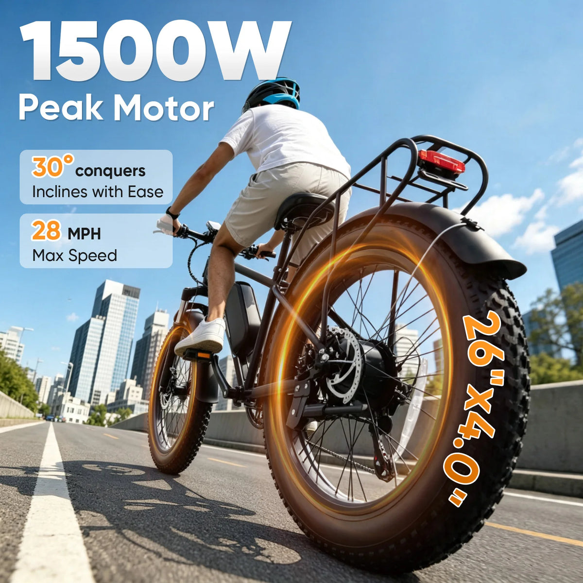 Spacewalk Adult Fat Tire Electric Bike With Removable Battery