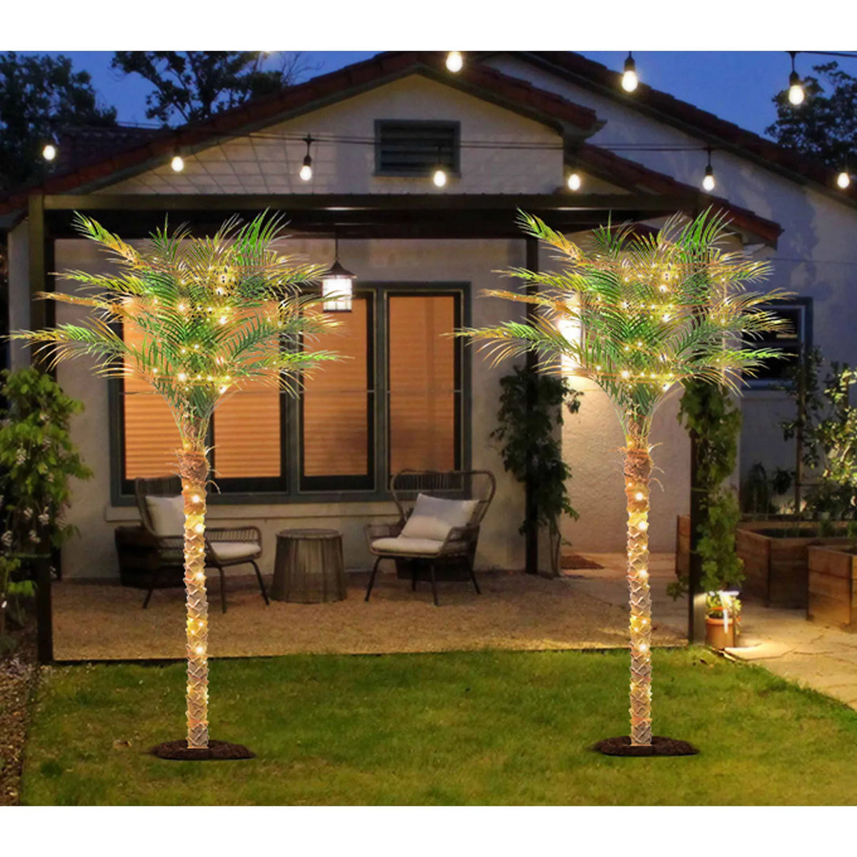 Olitree Artificial Golden Cane Palm Tree For Indoor Outdoor Decor