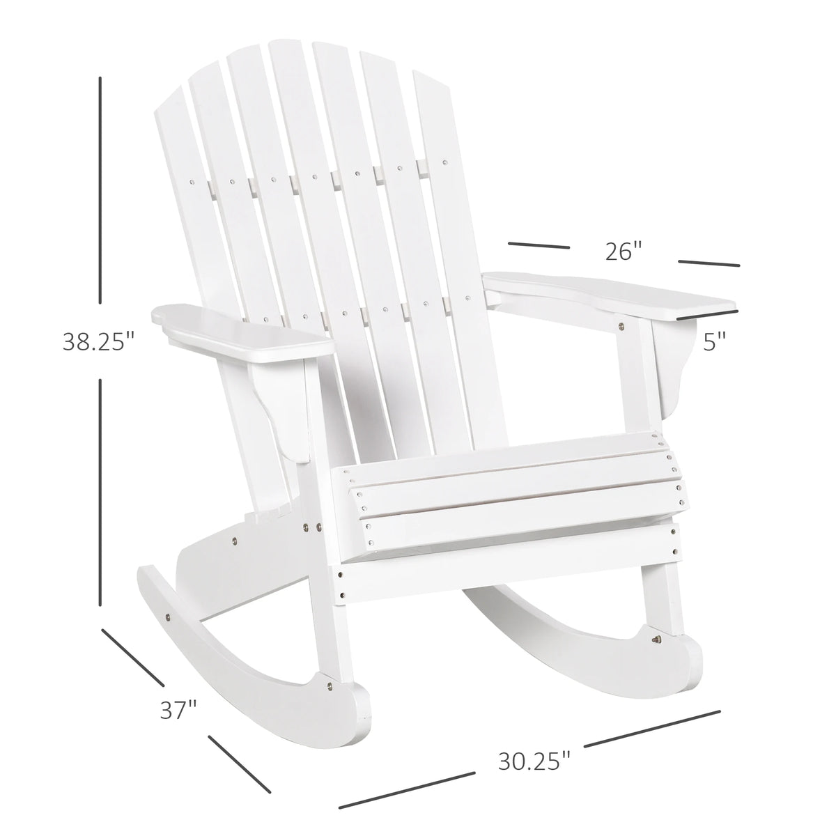 Outsunny Outdoor Fir Wood Rocking Chair With Rustic Design
