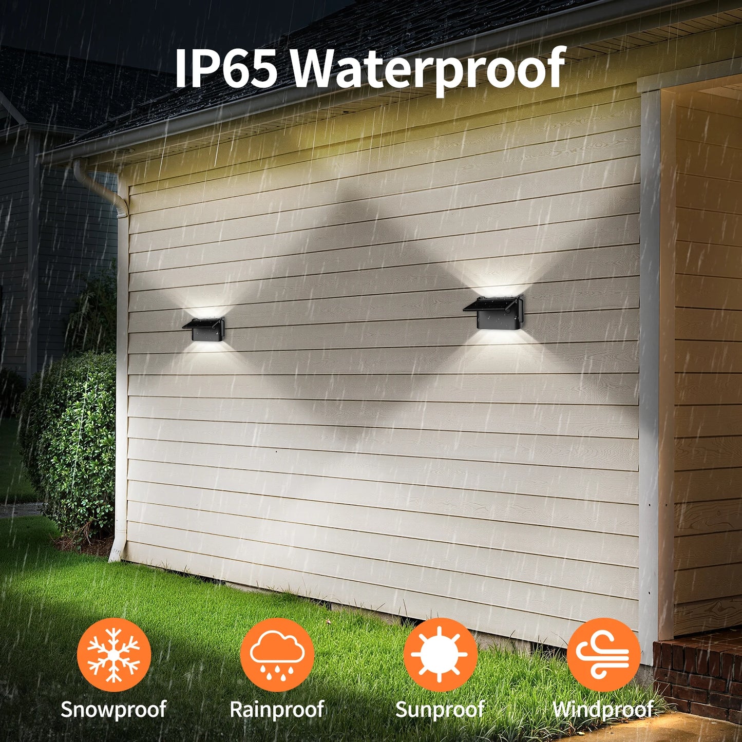 Intelamp IP65 Solar Wall Lights With Remote And Color Modes