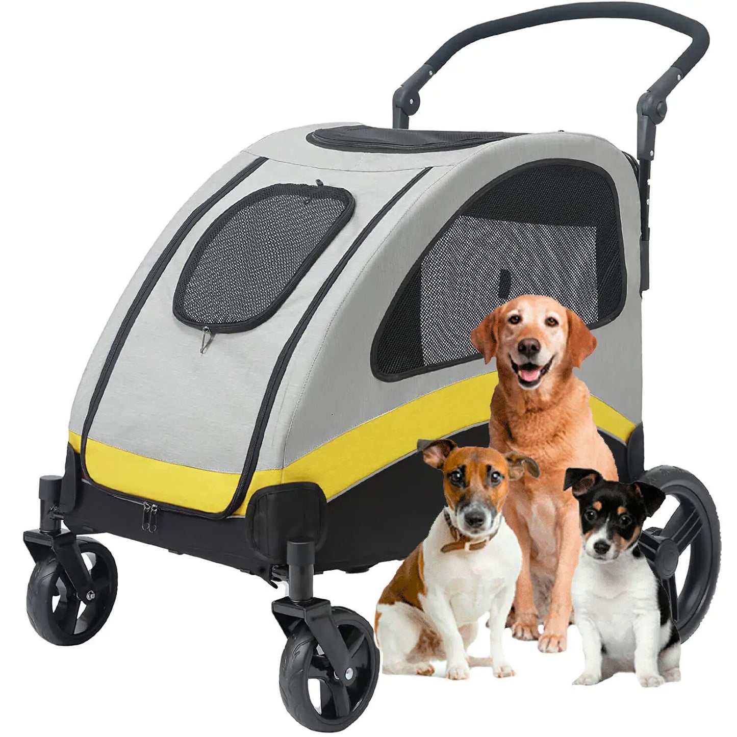 Ultra Large 4 Wheeler Foldable Dog Stroller Jogger Wagon Cart