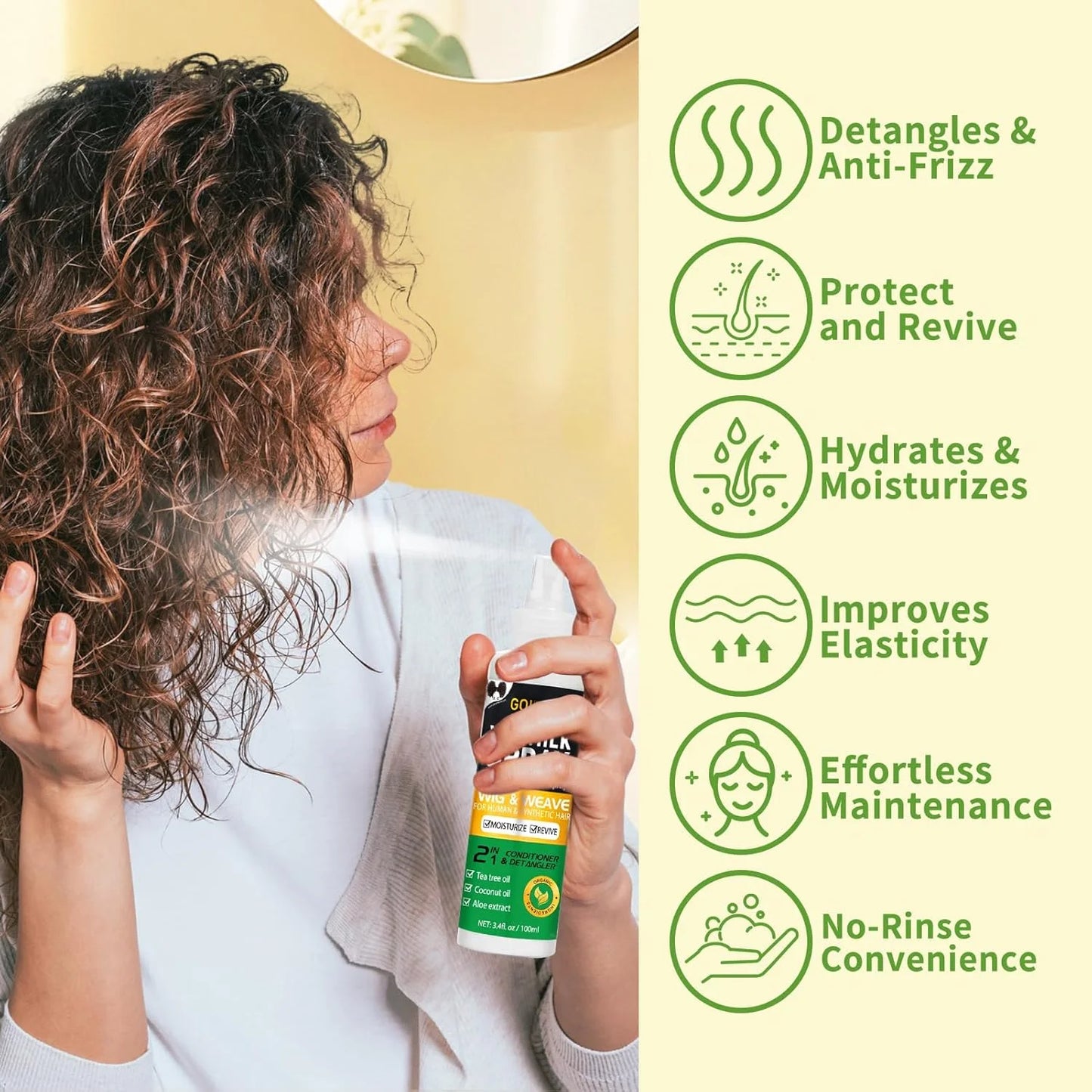 Wig Milk Spray And Shampoo Care Solution For Synthetic Wigs