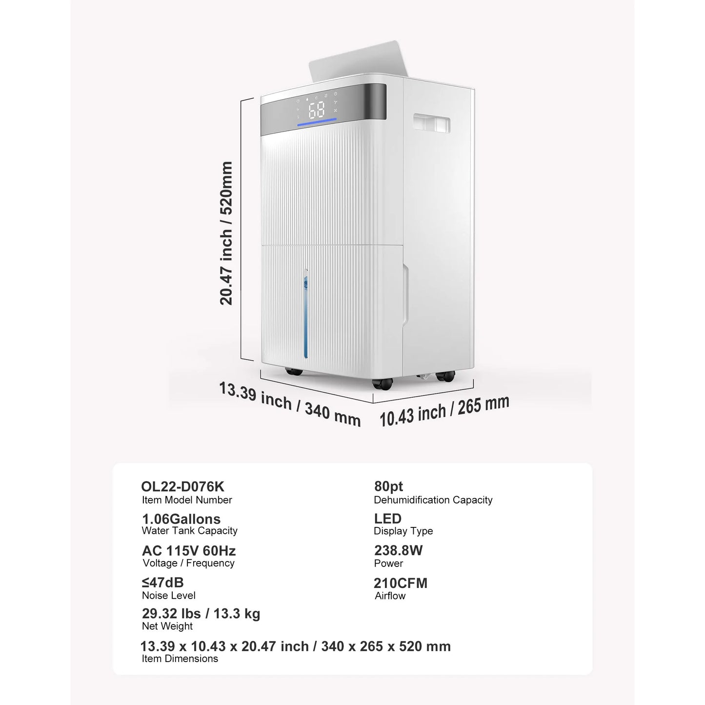 SucceBuy Dehumidifier For Home And Basement With Drain Hose