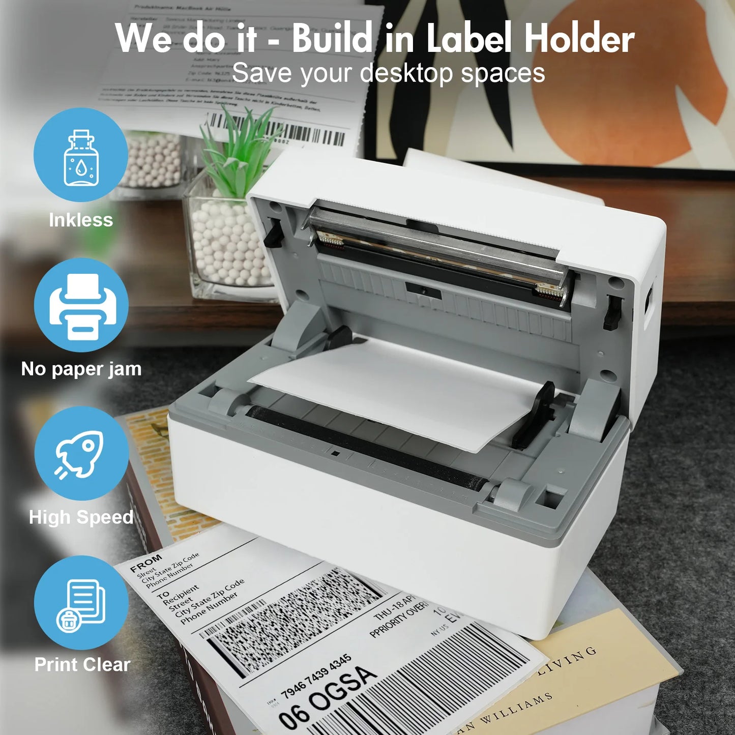 TakeYou Thermal Label Printer Portable Bluetooth USB 203 DPI