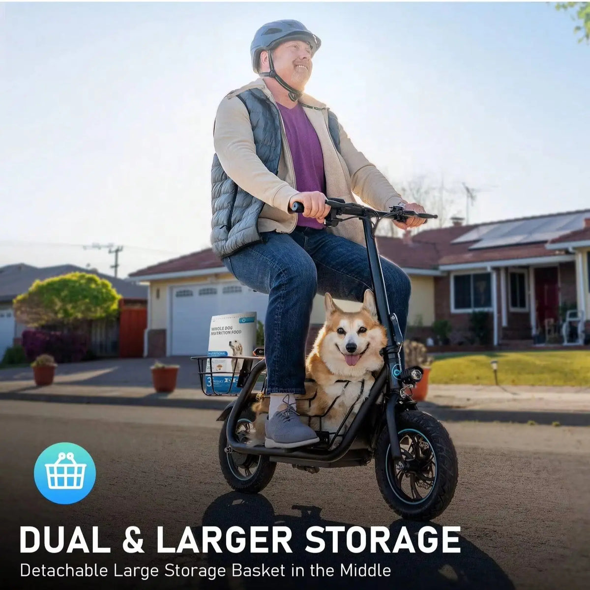 GYROSHOES UL2272 Certified Electric Scooter With Seat And Pet Baskets
