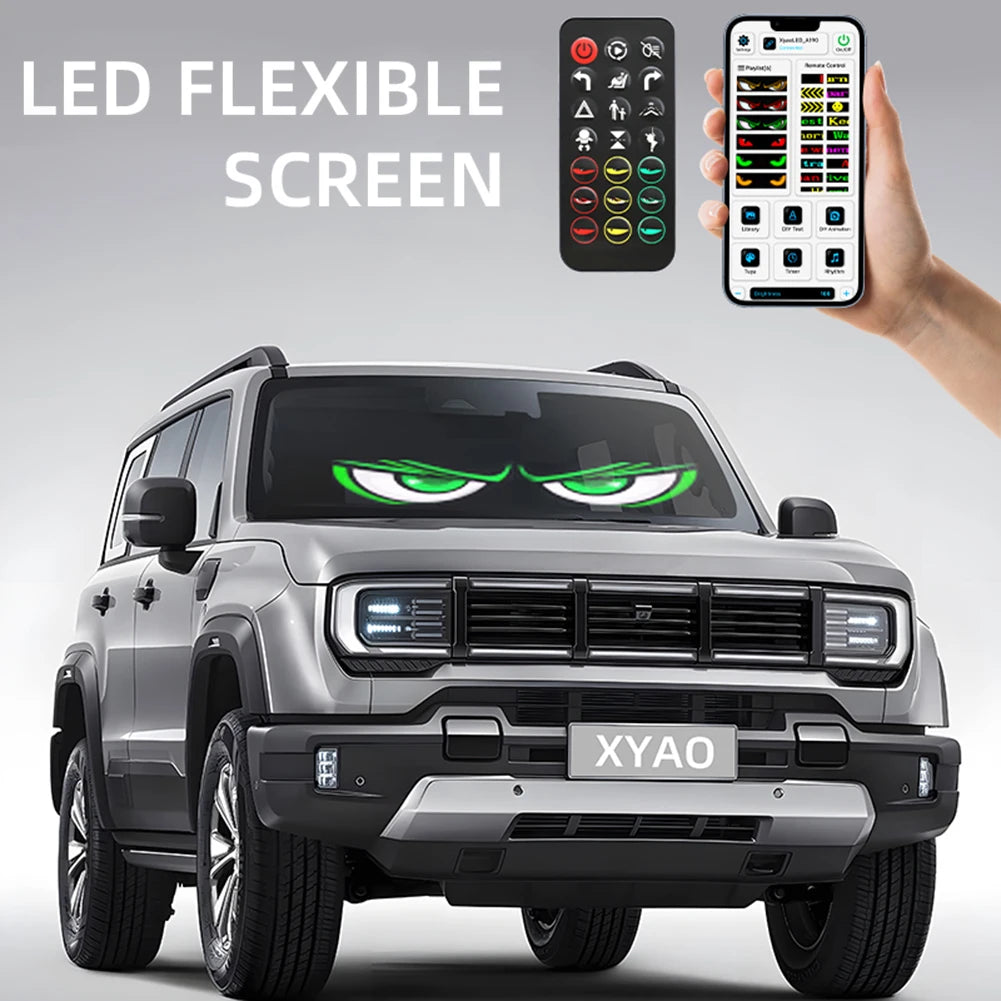 Universal Vehicle LED Devil Eyes Dual Screen Display With App Control