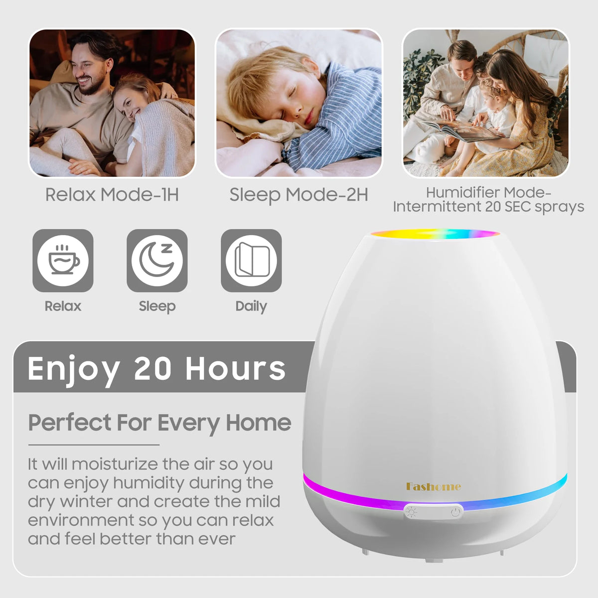 Essential Oil Diffuser, 300ML Small Humidifier And Aromatherapy Diffuser With 7 Color LED Lights, Ultrasonic Aromatherapy Fragrant Oil Humidifier, 3 Timer Waterless Auto-Shut Off For Home Office Room