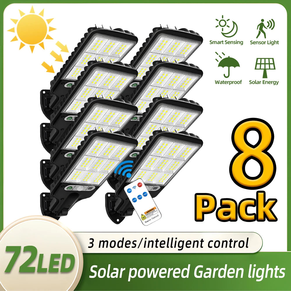 Solar Led Outdoor Wall Lamp With Remote Motion Sensor