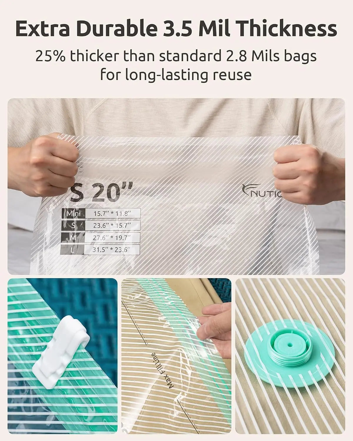 Vacuum Storage Bags With Rechargeable Pump For Travel And Long Term