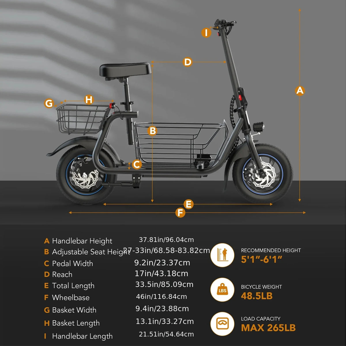 GYROSHOES UL2272 Certified Electric Scooter With Seat And Pet Baskets