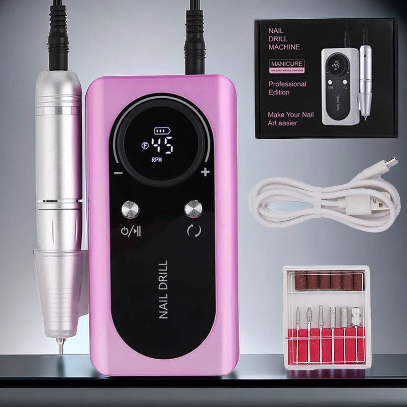 Rechargeable USB Nail Drill Low Noise Manicure Sander Kit