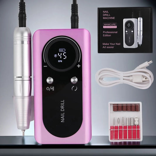 Rechargeable USB Nail Drill Low Noise Manicure Sander Kit