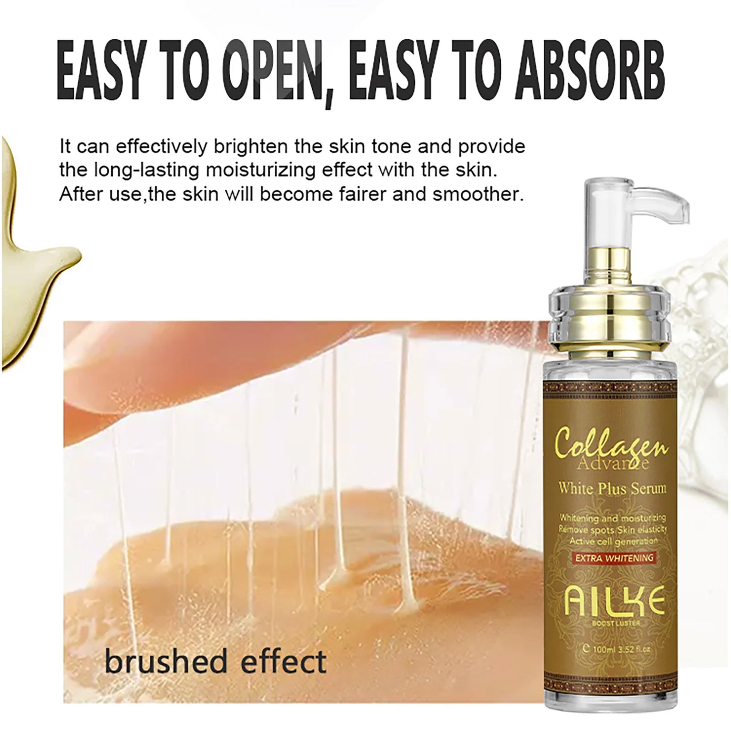 AILKE Whitening Face Serum With Organic Collagen For Even Tone