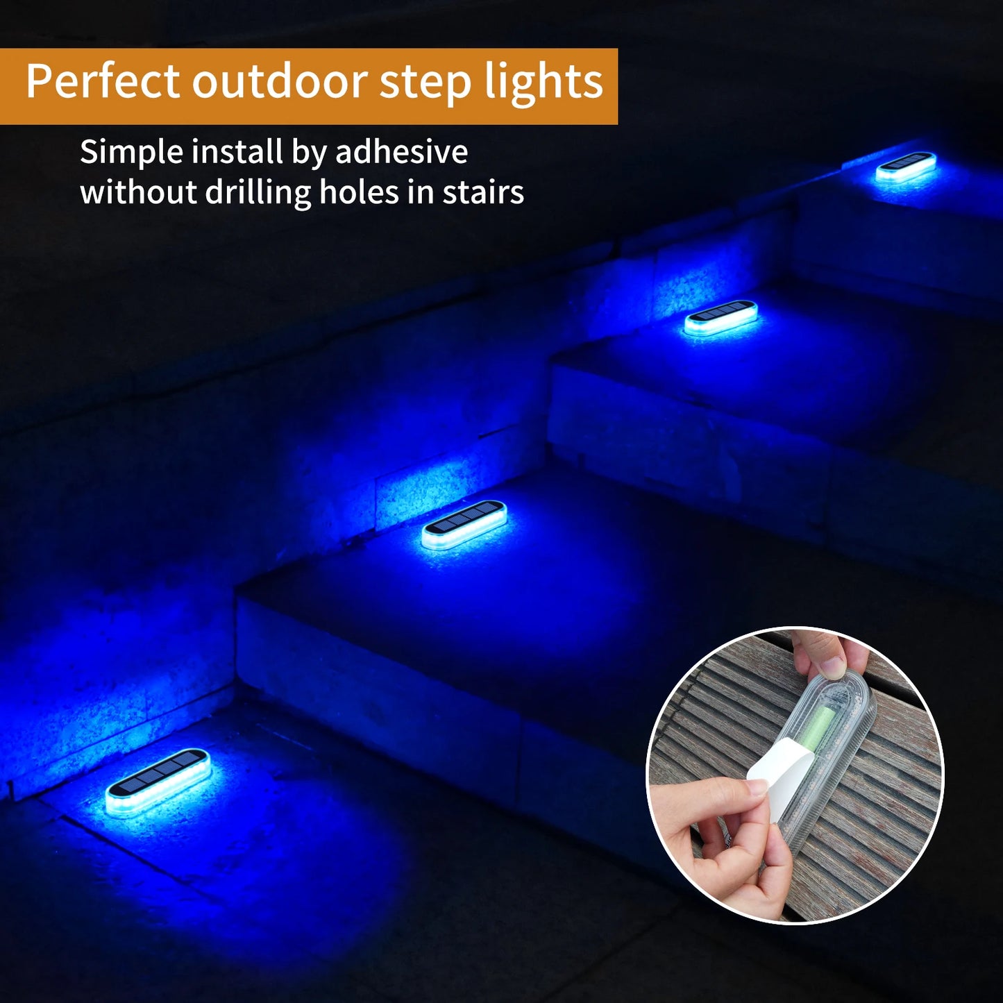 4 Pack Solar LEDs Deck Lights IP68 Automatic On Off