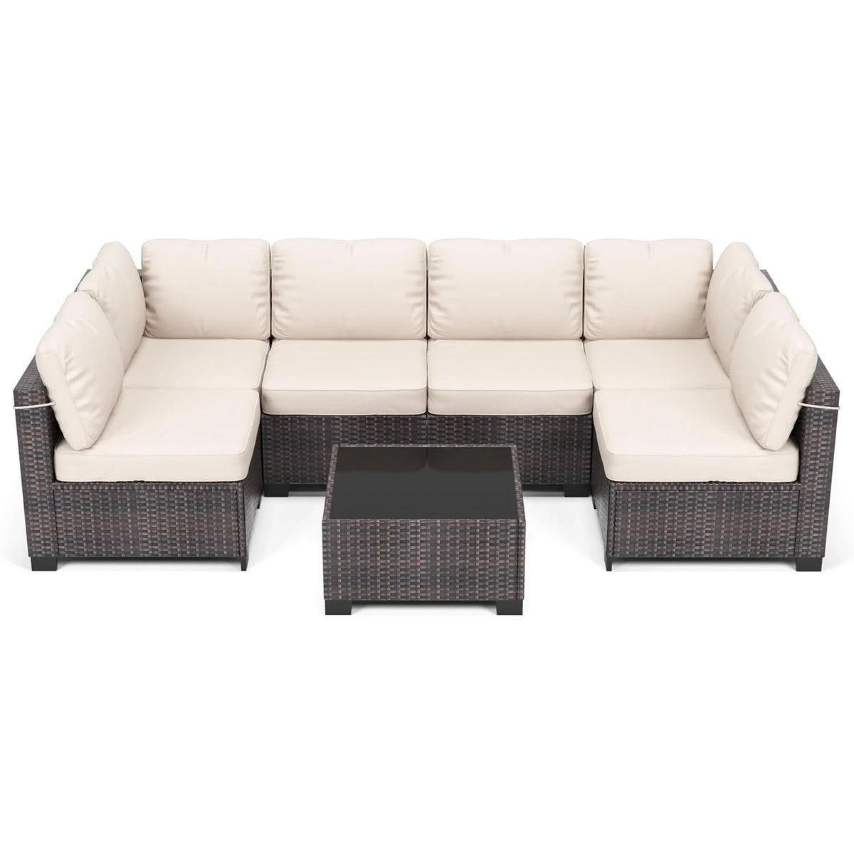 HiMISS Modular Outdoor Rattan Sectional Sofa Set For Garden Patios