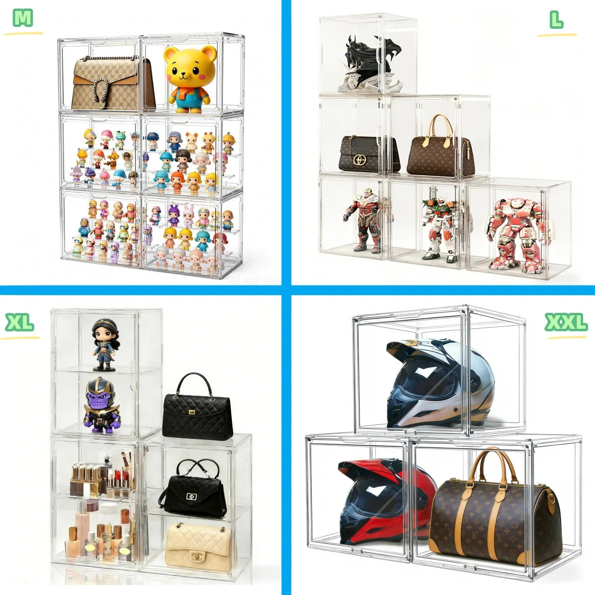 Clear Stackable Acrylic Display Storage Box Organizer