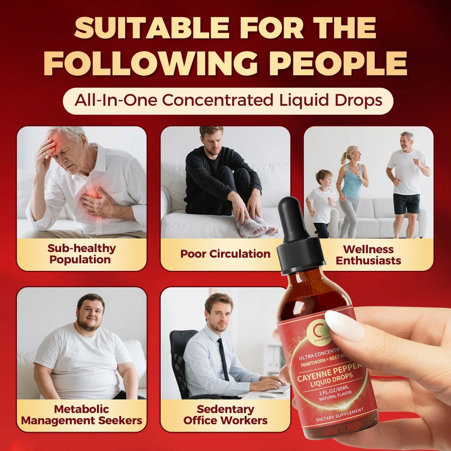 MINCH Organic Cayenne Pepper Drops 7In1 Complex Turmeric Ginseng Garlic