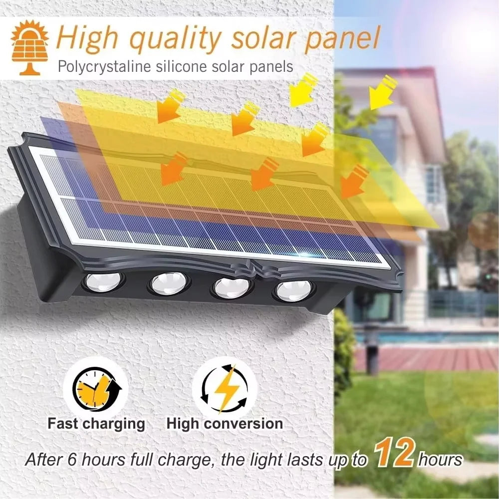 Waterproof Solar LED Wall Lamp Outdoor Garden Patio Decor
