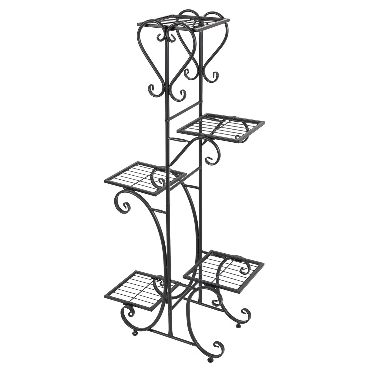 Wisfor Five Tier Metal Plant Stand Rack For Indoor Gardens
