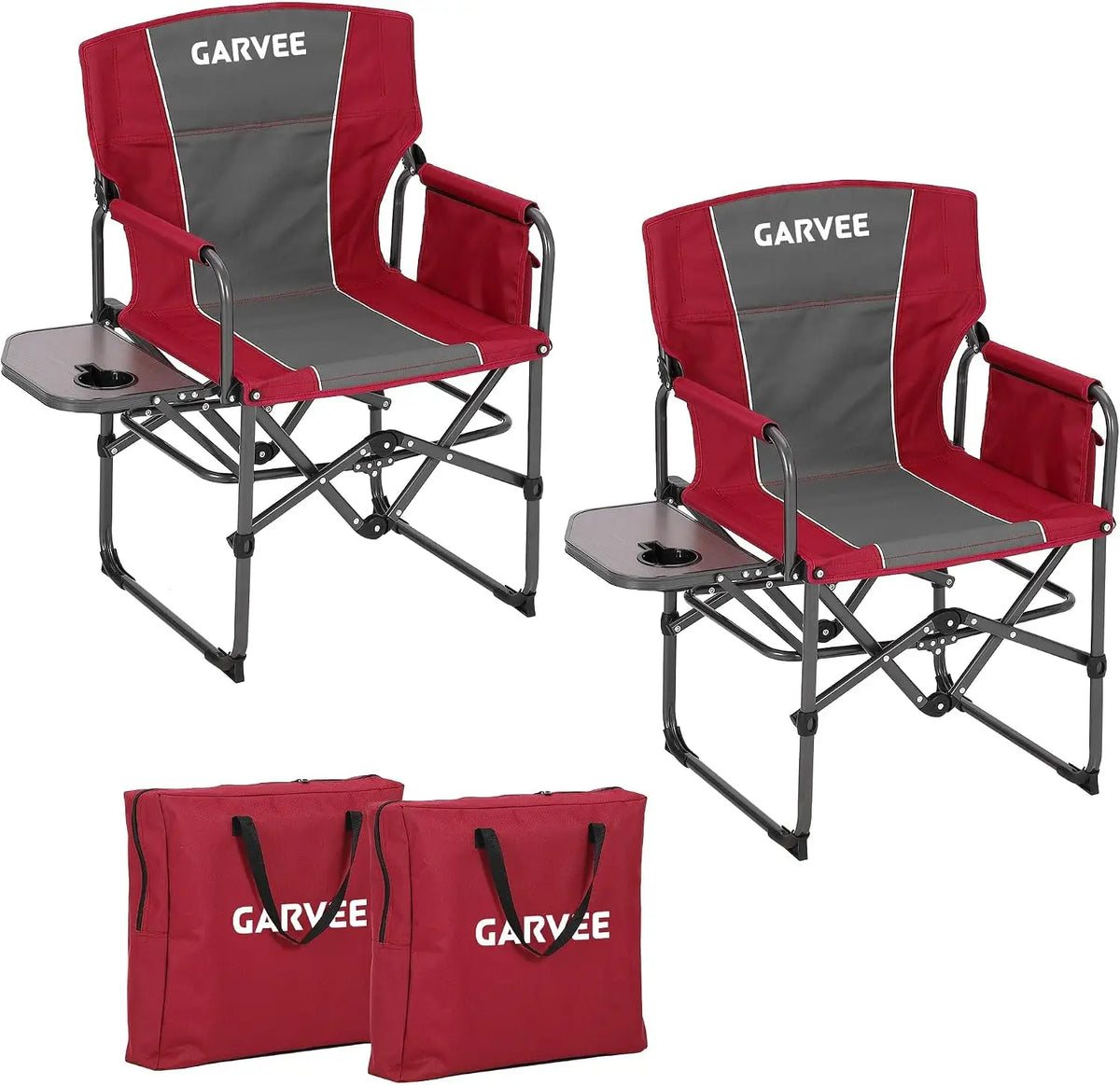 Tacleekii Oversized Folding Camping Chair With Side Table And Pocket