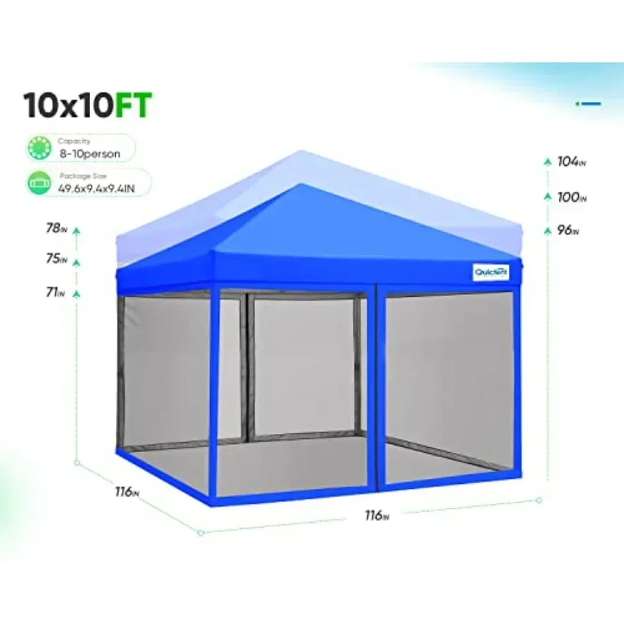 Portable Pop Up Gazebo Tent With Netting Fully Waterproof