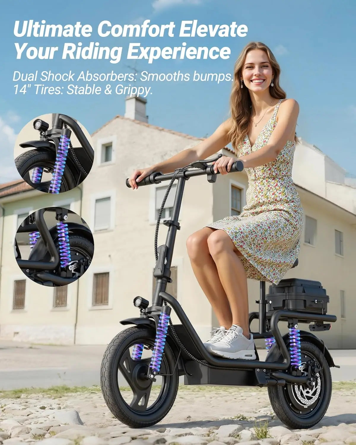 AOVOPRO Folding Electric Scooter For Adults 500W 28 Mile Range