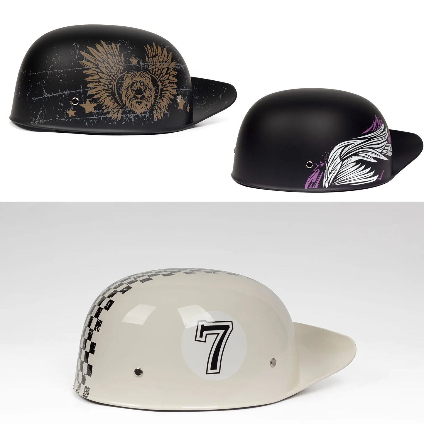 Crown Racing Half Helmet Open Face Streetbike DOT Certified