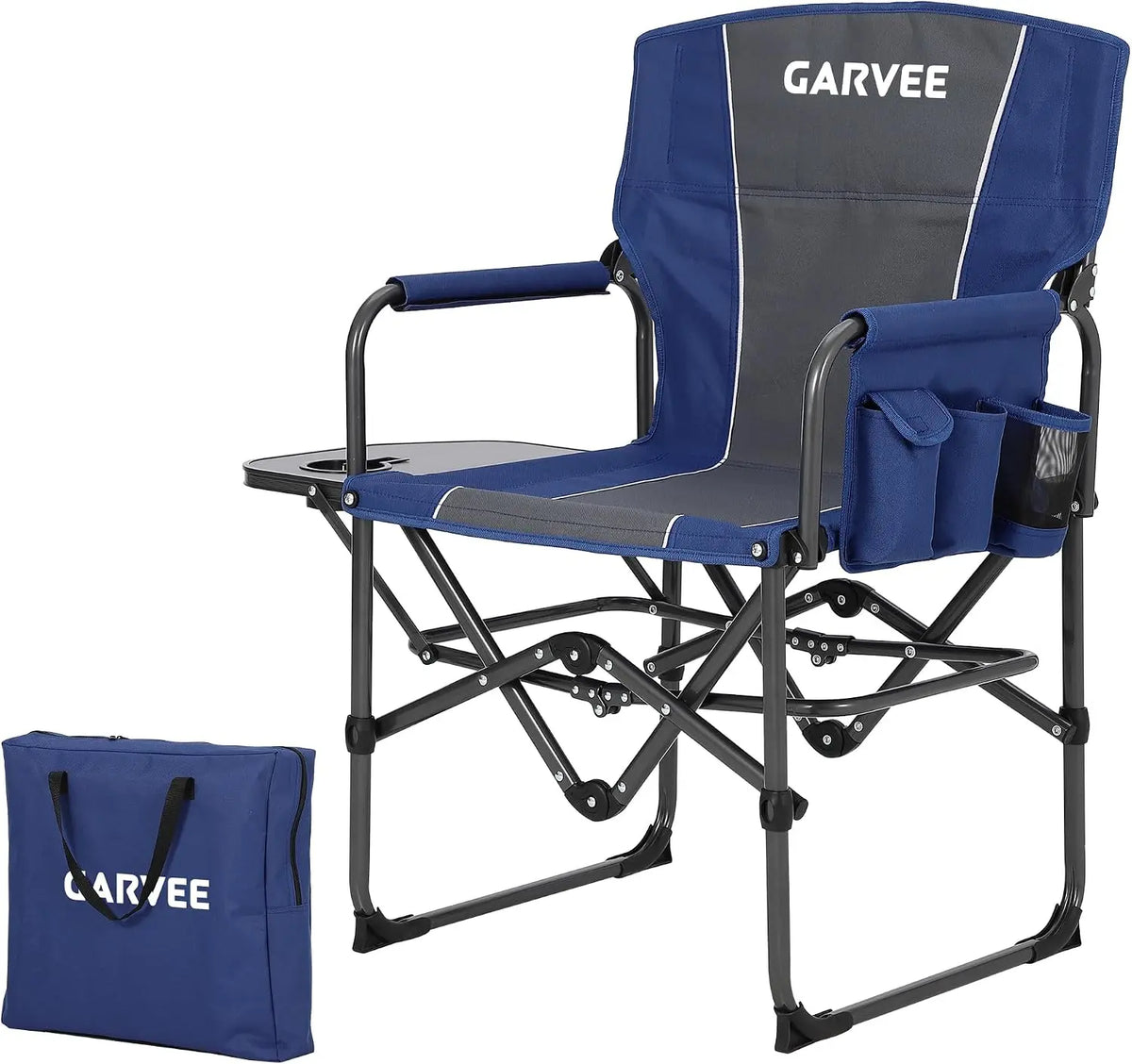 Tacleekii Oversized Folding Camping Chair With Side Table And Pocket