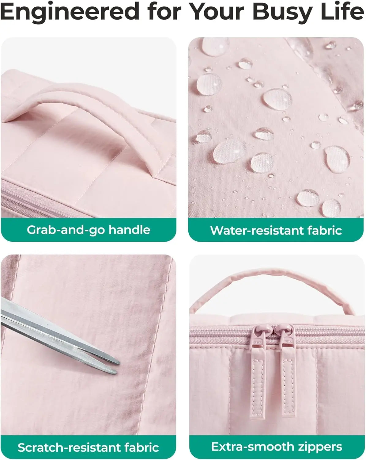 Travel Makeup Bag For Women Portable Water Resistant Cosmetic Case