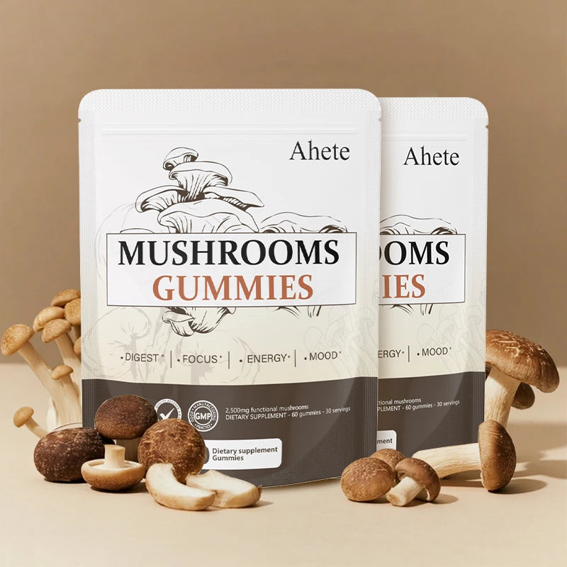 Ahete Mushroom Gummies Seven Mushroom Blend For Digestive Support
