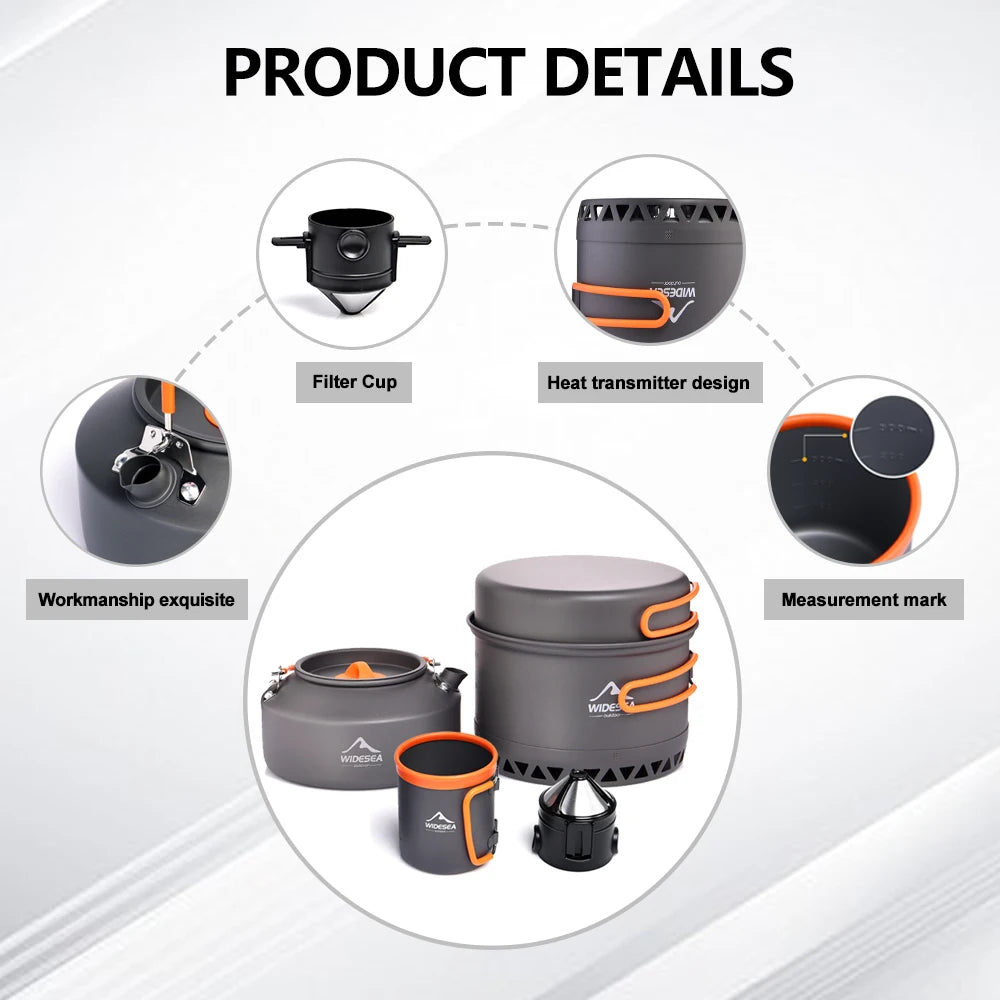 Widesea Outdoor Camping Cookware Set Pots and Utensils