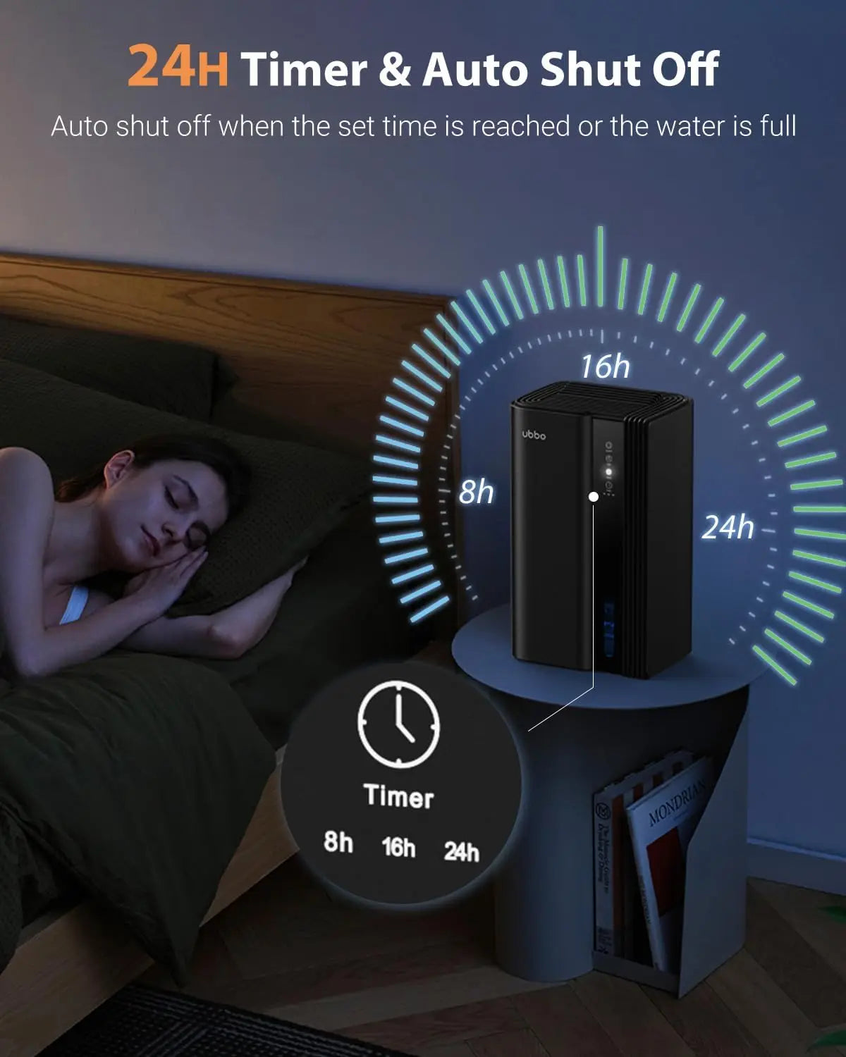 XMSJ Dehumidifier With Auto Shutoff, Timer, Sleep Mode Drain Hose