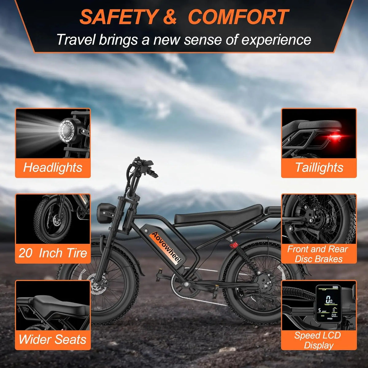 Aovopro 1500W Fat Tire Electric Bike For Outdoor Adventures