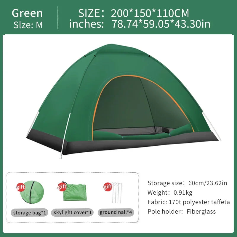 Auto Open Pop Up Tent Outdoor UV Protection Lightweight Shelter