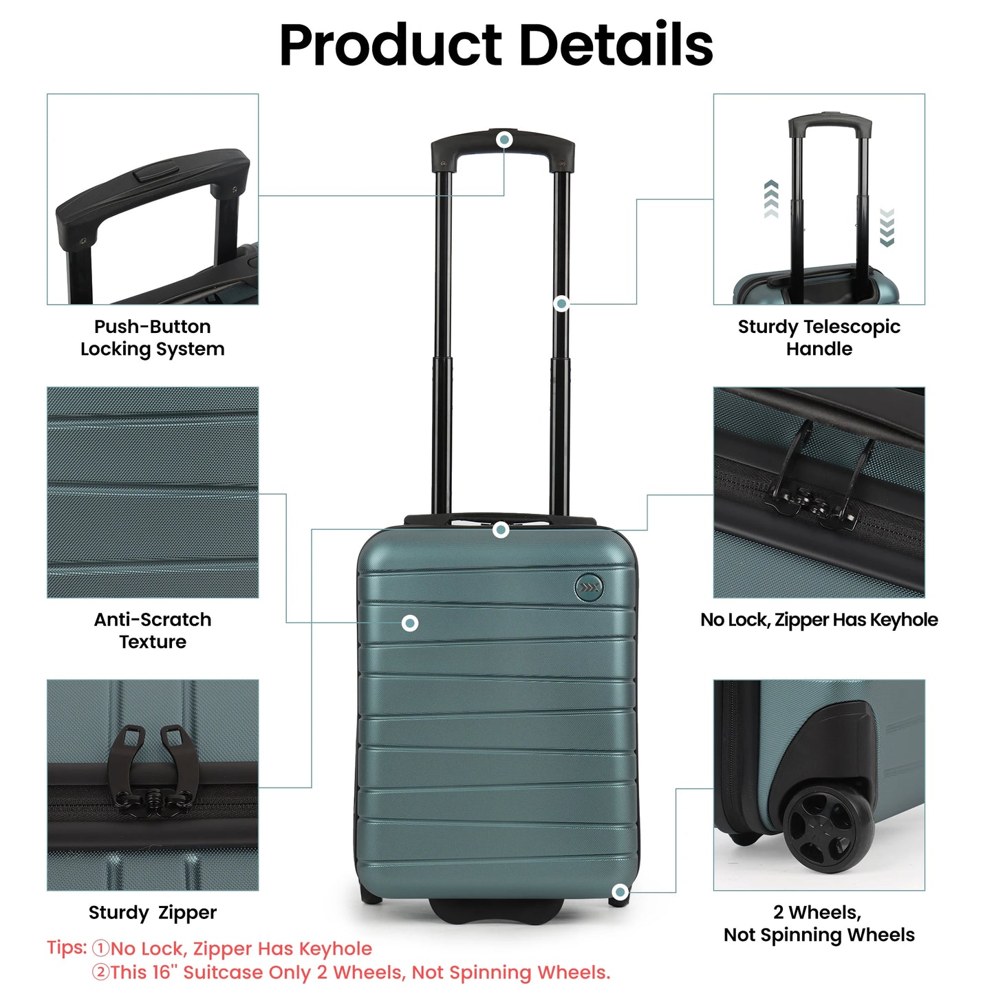 New York XPress Lightweight Hardshell Luggage Rolling Suitcase