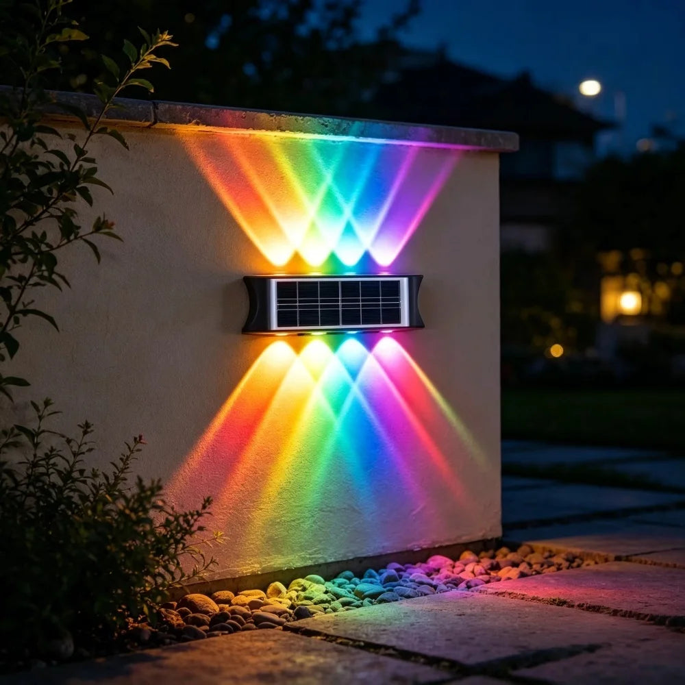 Waterproof Solar LED Wall Lamp Outdoor Garden Patio Decor