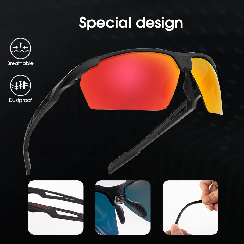 SCVCN Outdoor Polarized Cycling Sunglasses on Sale Polarized Glasses for Men Women UV400 Outdoor Bike Eyewear MTB Sports Glasses Running Bicycle Goggles