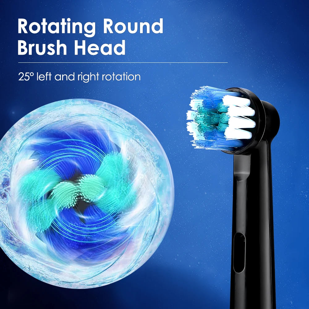 Rotary Electric Toothbrush Rechargeable for Adults, 5 Modes, 4 Heads