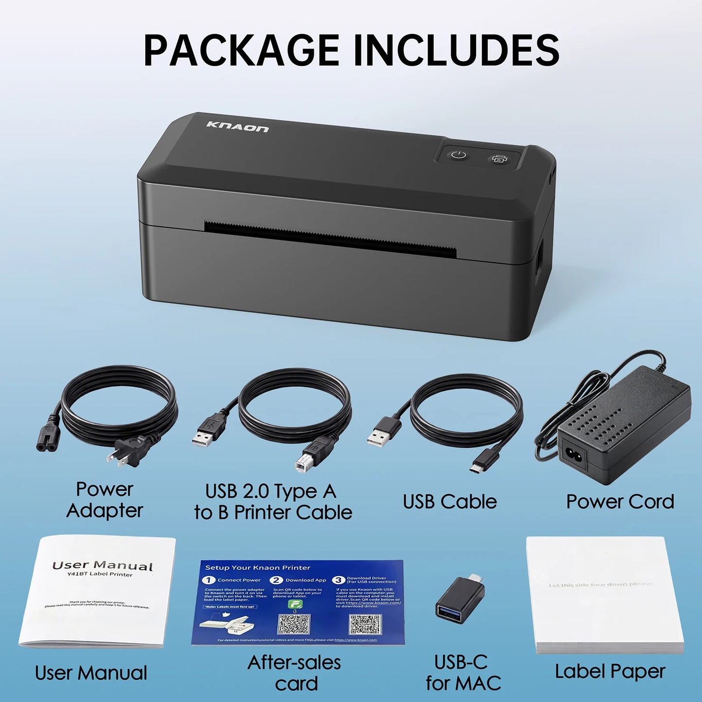 Knaon Thermal Label Printer Bluetooth For iPhone Android Windows Mac