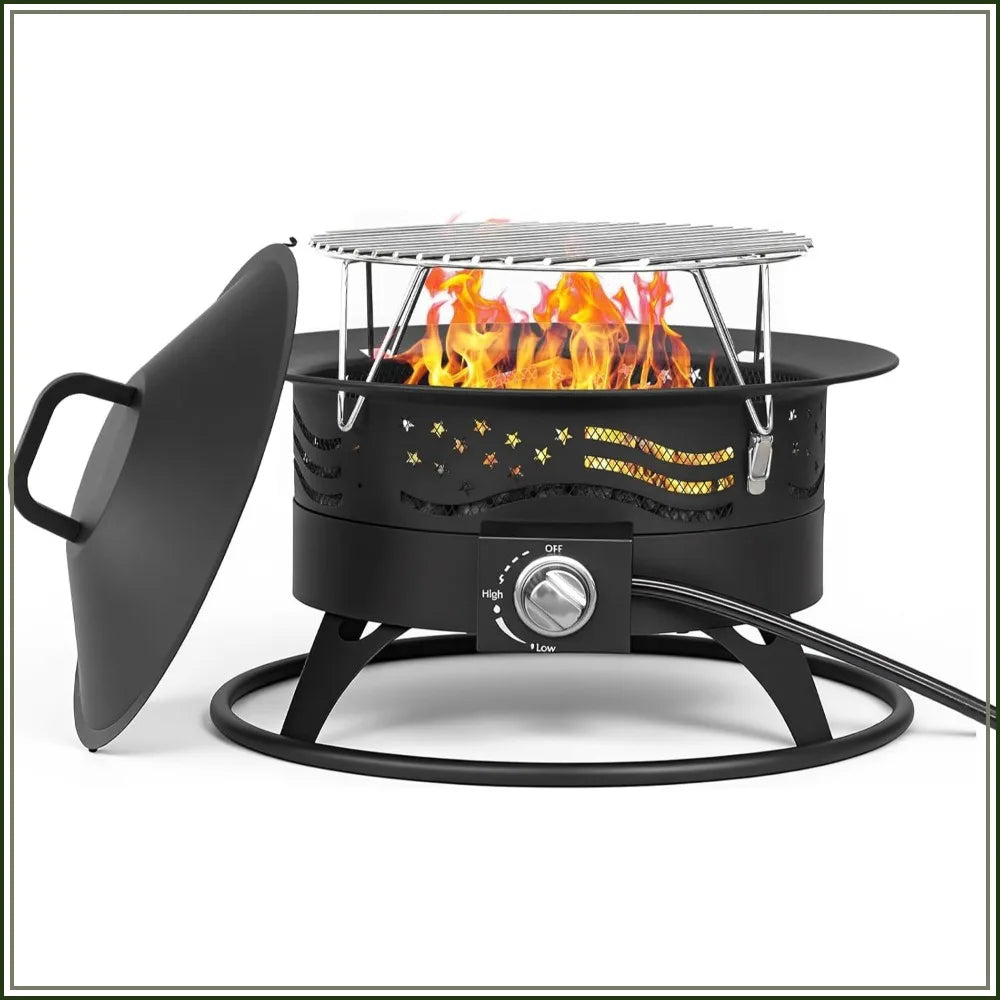 Propane Fire Pit 60K BTU Smokeless Portable Outdoor Camping Grill
