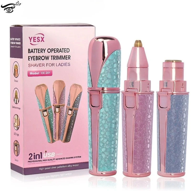USB Electric Eyebrow Trimmer Facial Hair Remover For Women