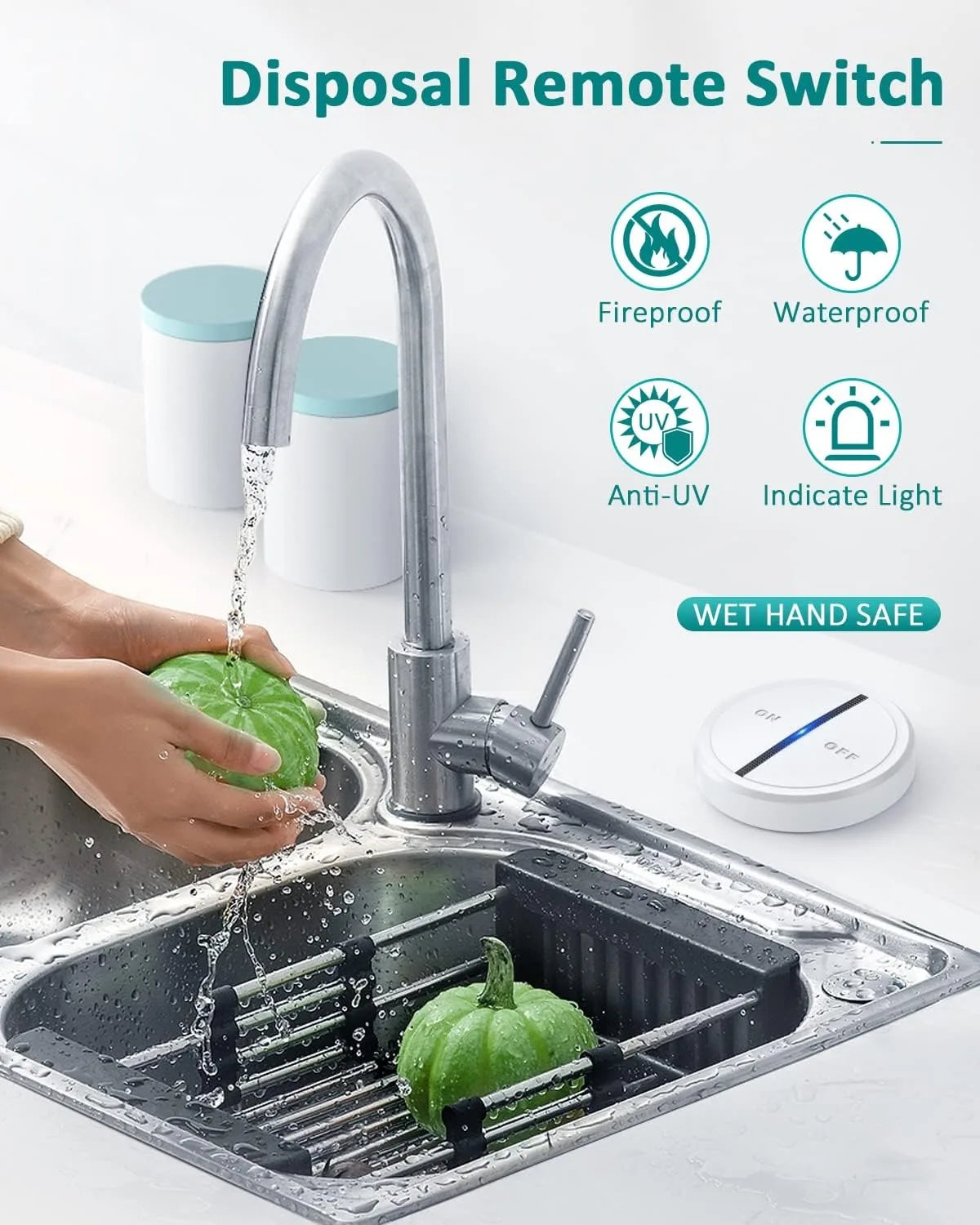 Garbage Disposal Air Switch With RF Range Magnetic Base Plug