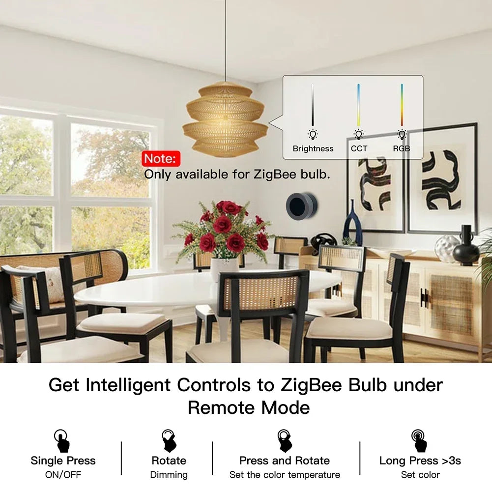 MOES ZigBee Smart Knob Switch Battery Powered Scene Button