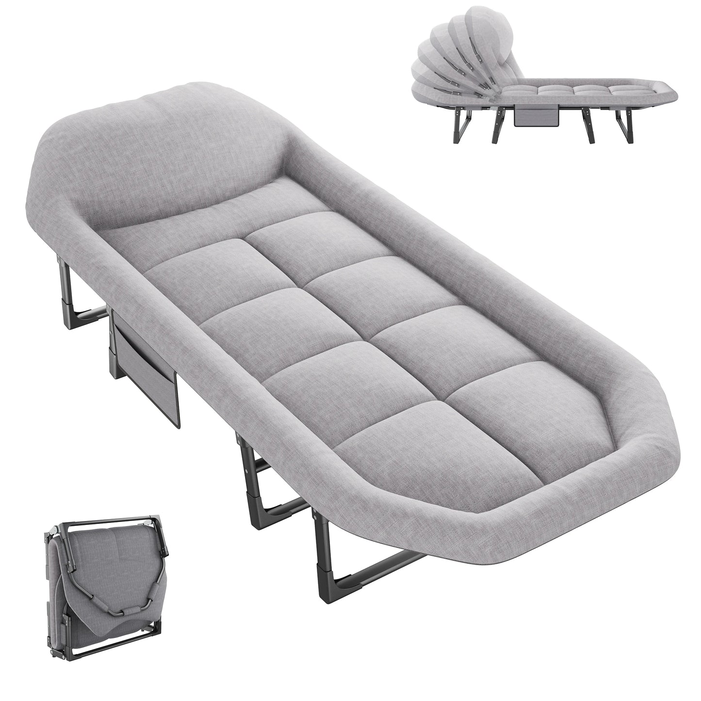 JHK Folding Camping Cot With Mattress, Lightweight 450 Lb Capacity