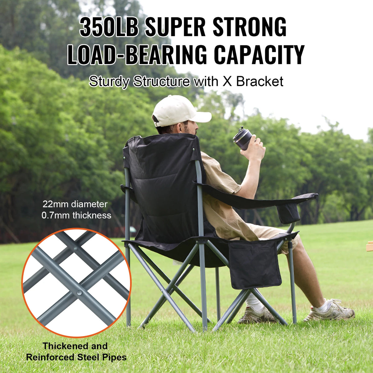 SucceBuy Outdoor Folding Camping Chair For Hiking Beach And Travel