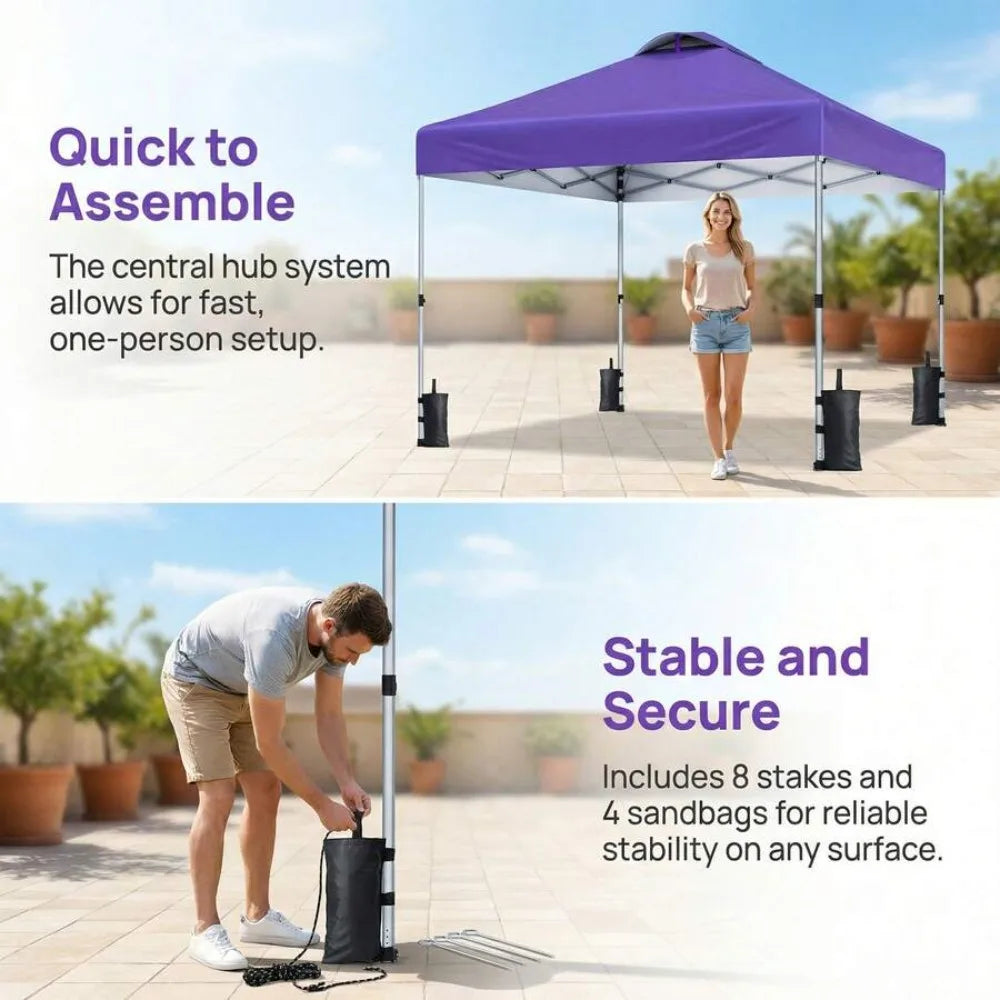 Portable Pop Up Canopy Tent With Instant Setup Carry Bag