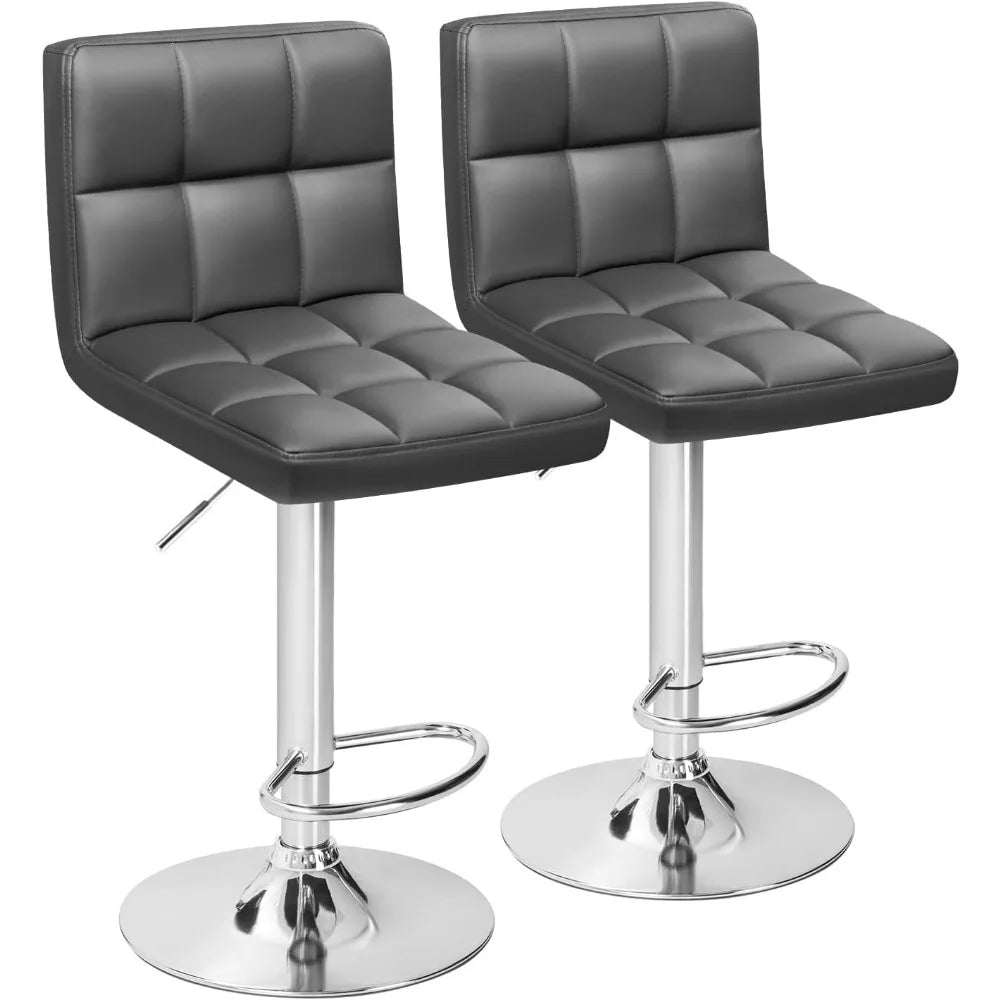 Furmax Modern Swivel Adjustable PU Leather Bar Stools Set of Two